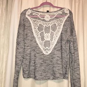 sweater with crochet back